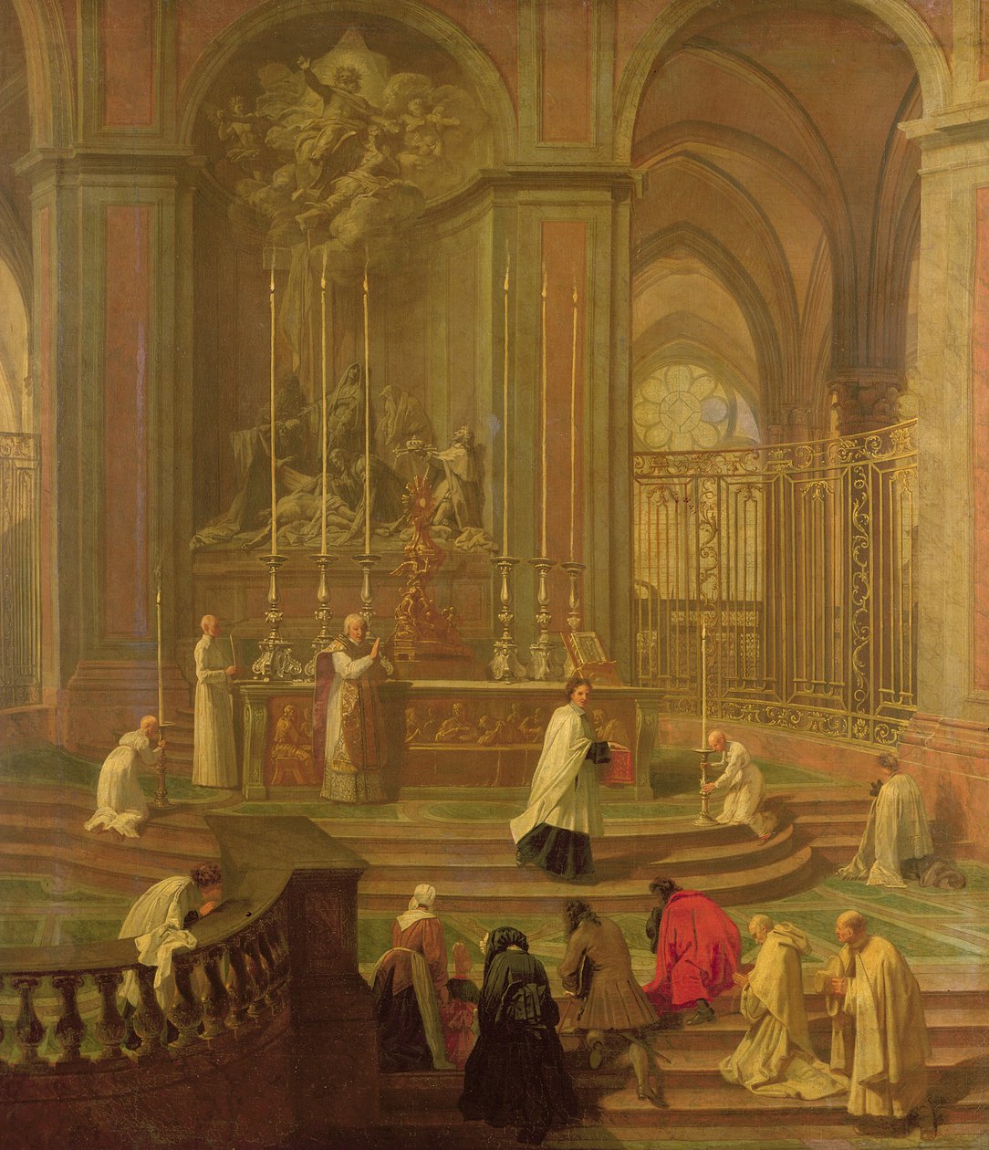 佳能Antoine de La Porte的质量或者圣母院的祭坛，1708-10 作者 让·巴蒂斯特（Jean Baptiste Jouvenet）