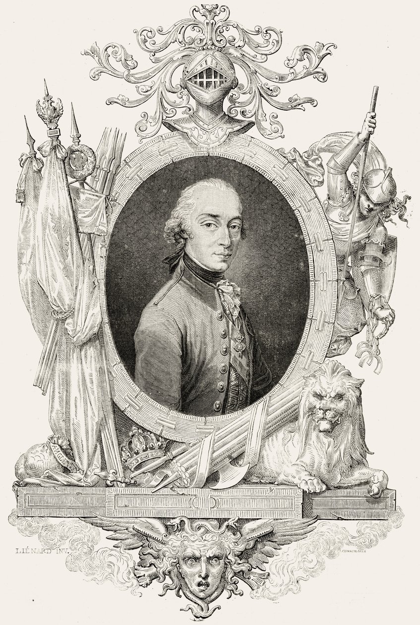 查尔斯·爱德华·斯图亚特（1720-88）肖像，年轻的伪装者，由Stephane Pannemaker雕刻（1847-1930） 作者 让·巴蒂斯特·利纳德