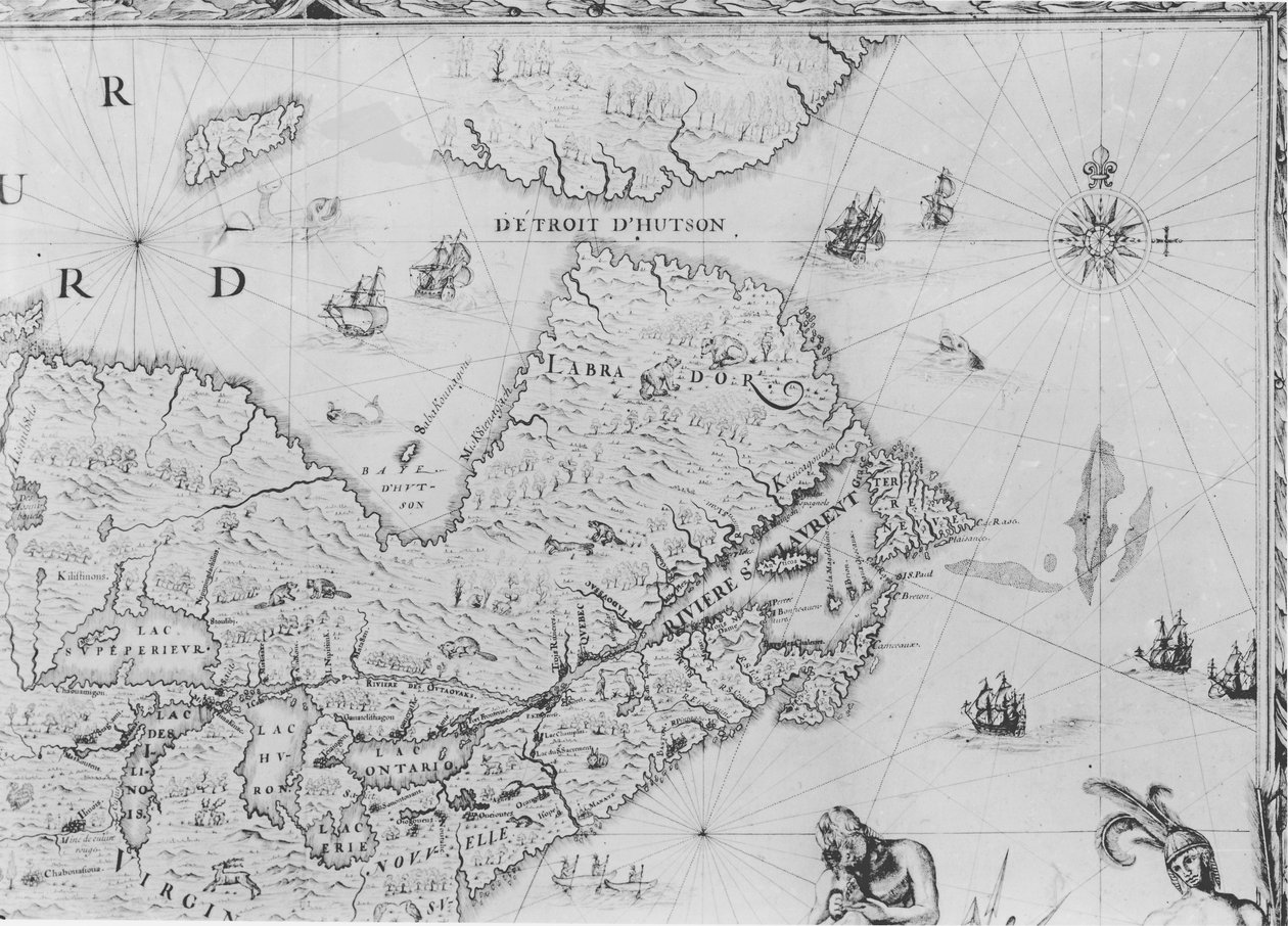 新法国地图致力于Colbert by Duchesneau，Intendant，1681（详情）（另见164768） 作者 让·巴蒂斯特（Jean Baptiste）Louis Franquelin