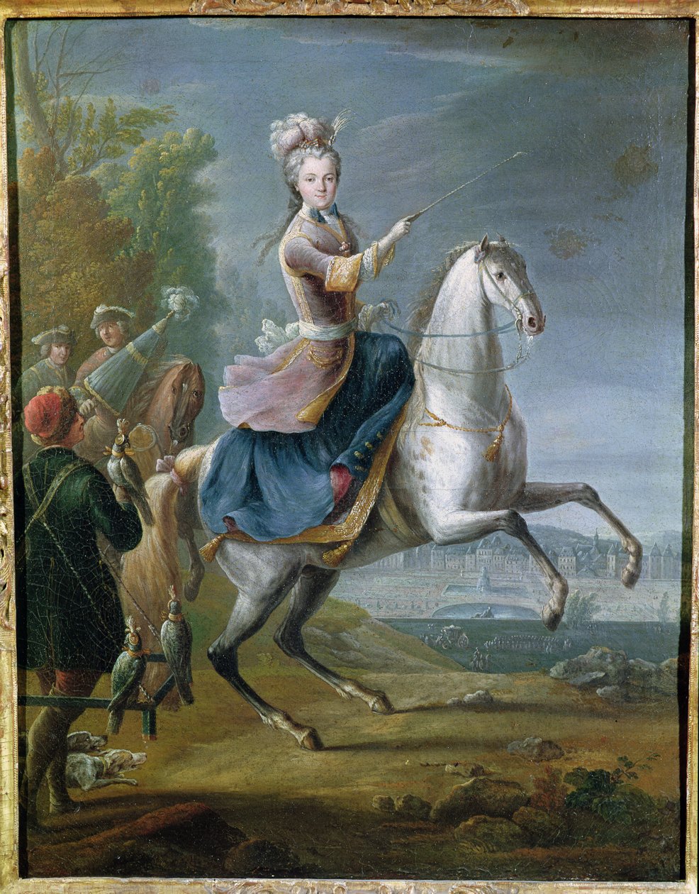Maria Leszczynska的马术肖像（1703-68） 作者 让·巴蒂斯特·马丁