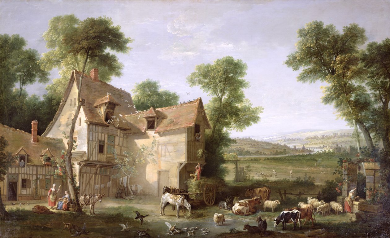 农场，1750年 作者 让·巴蒂斯特·奥德里（Jean Baptiste Oudry）