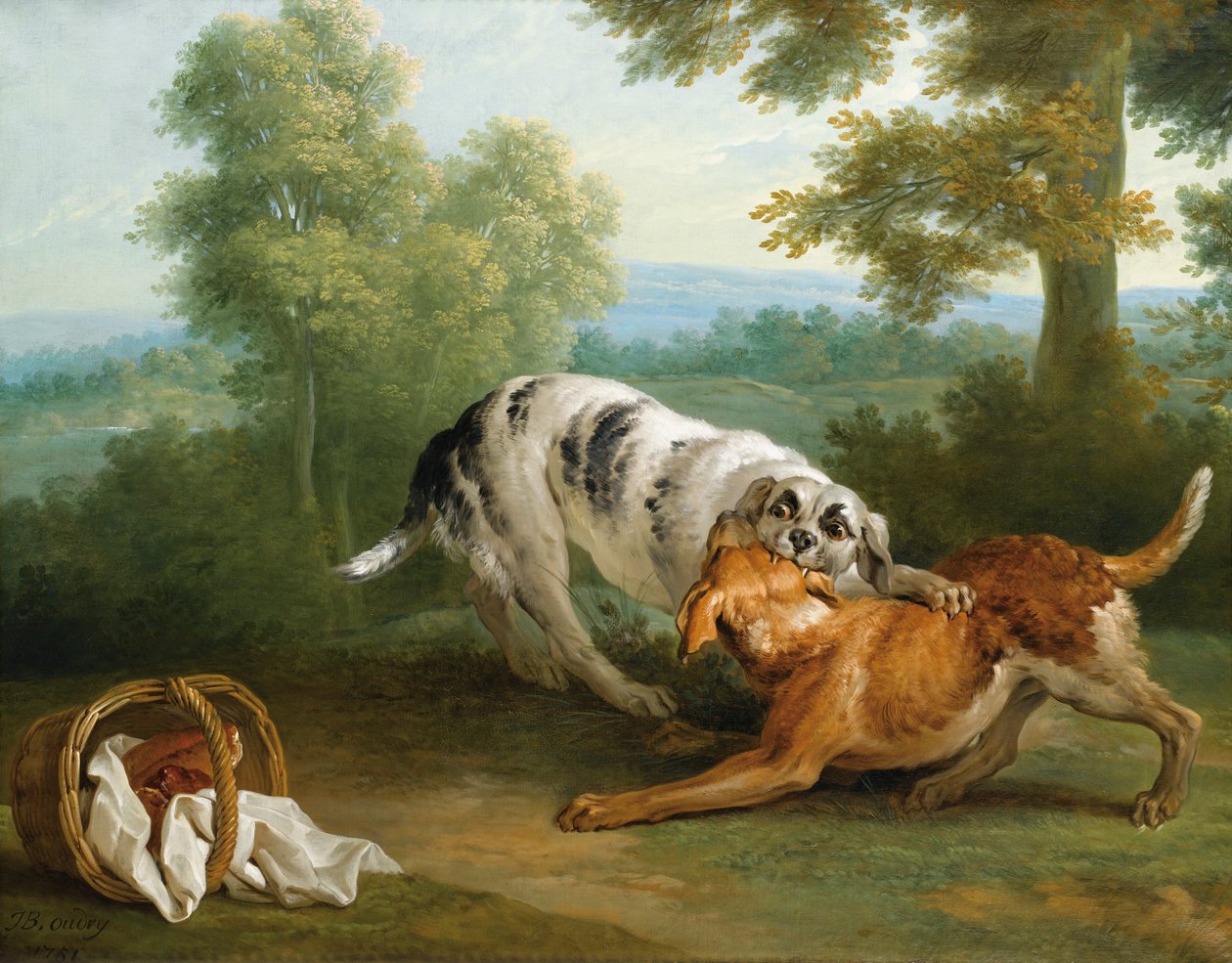 狗把他的晚餐带给他的主人 作者 让·巴蒂斯特·奥德里（Jean Baptiste Oudry）