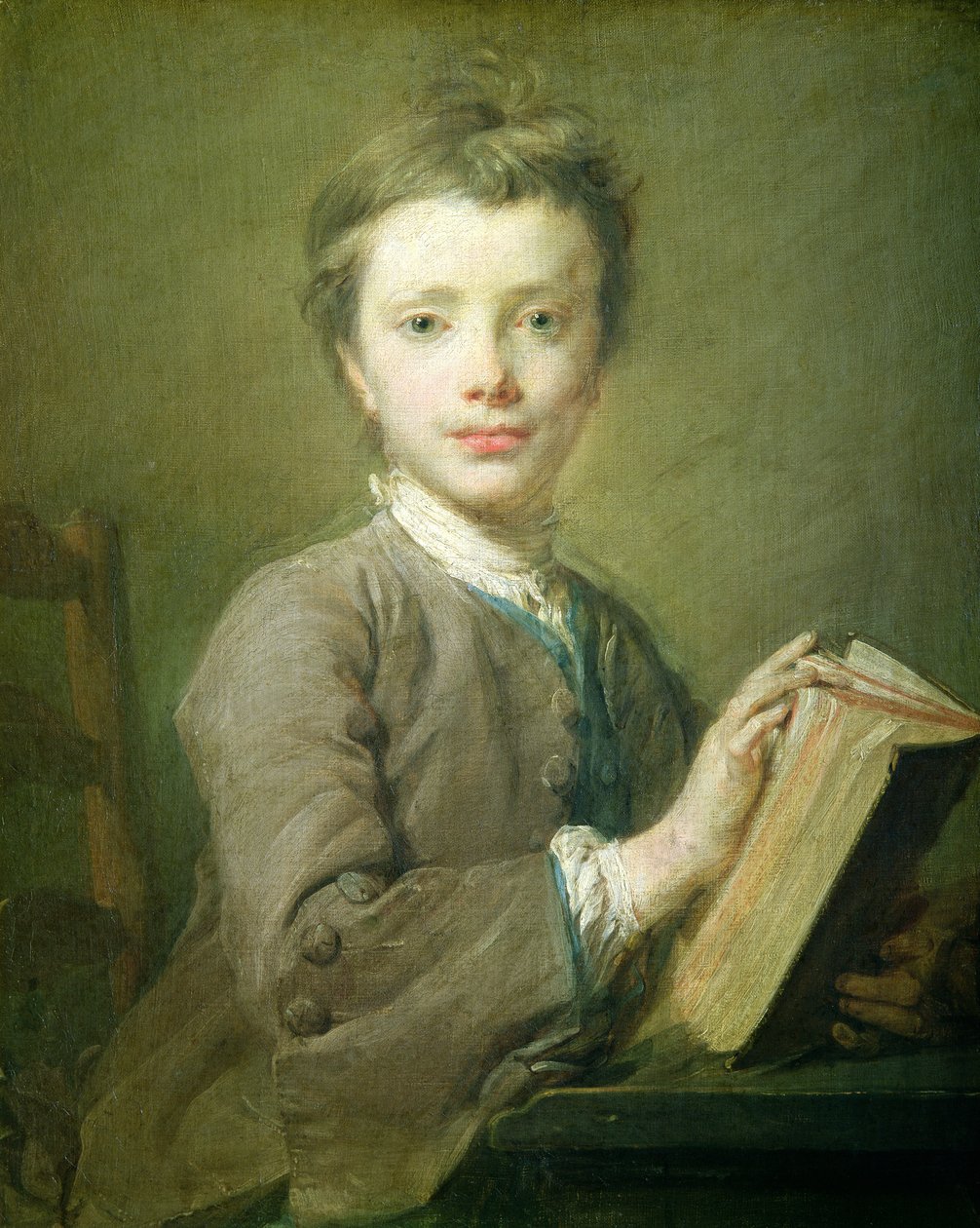 一本书的男孩，c.1740（纸上粉彩） 作者 让-巴蒂斯特·佩罗诺