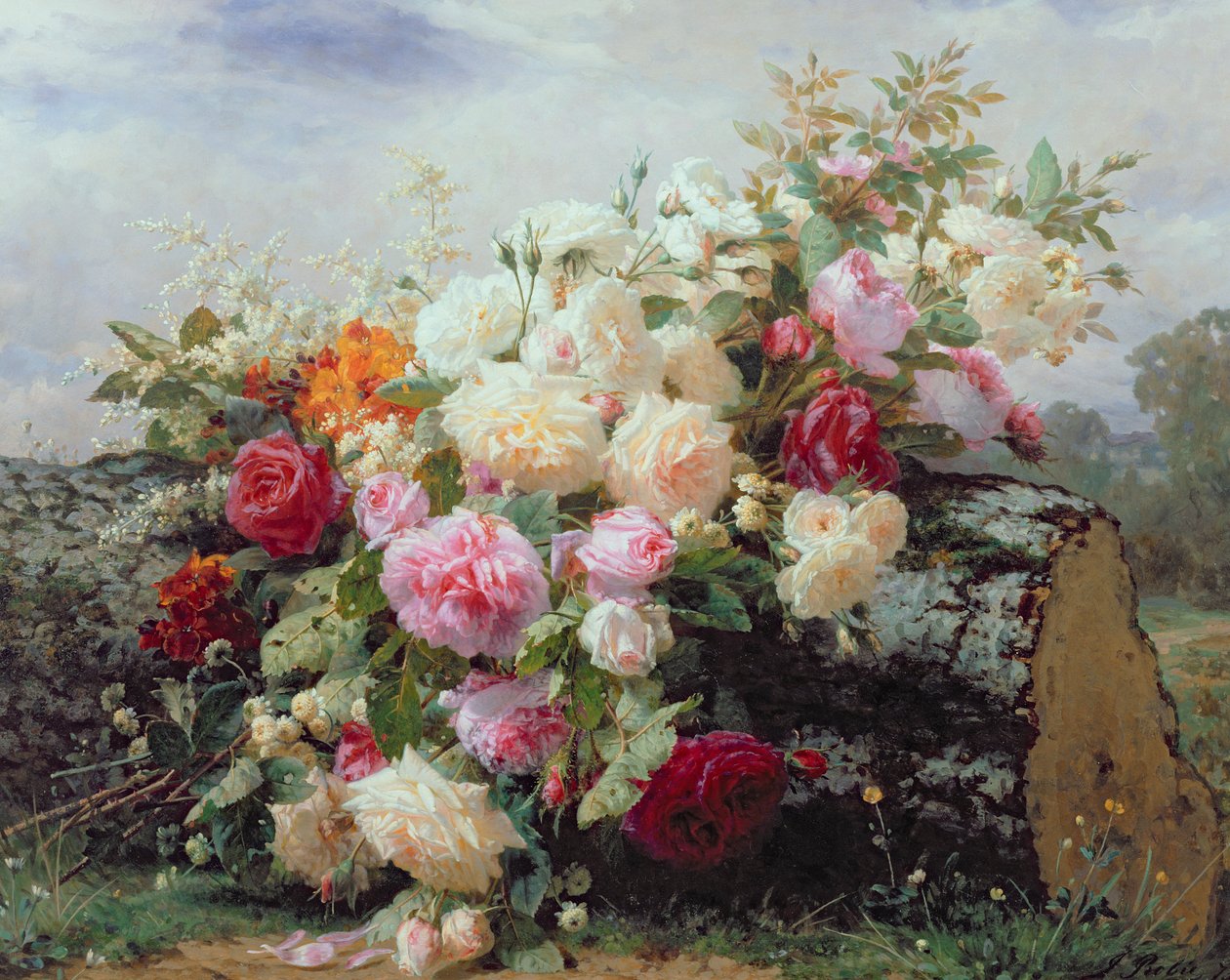 静物与鲜花 作者 让·巴蒂斯特·罗比（Jean Baptiste Robie）