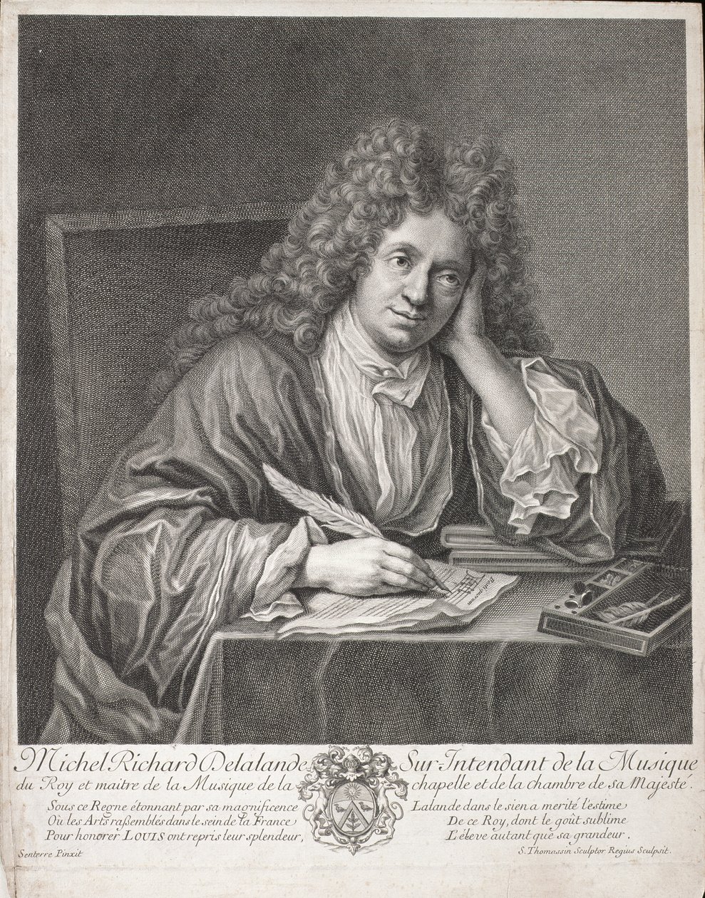Michel Richard Delalande（1657-1726）由Simon Thomassin（1655-1733）刻 作者 让·巴蒂斯特·桑特尔