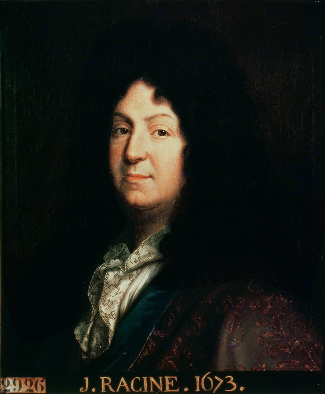 Jean Racine（1639-99）的肖像1673年，1698年的原件 作者 让·巴蒂斯特·桑特尔