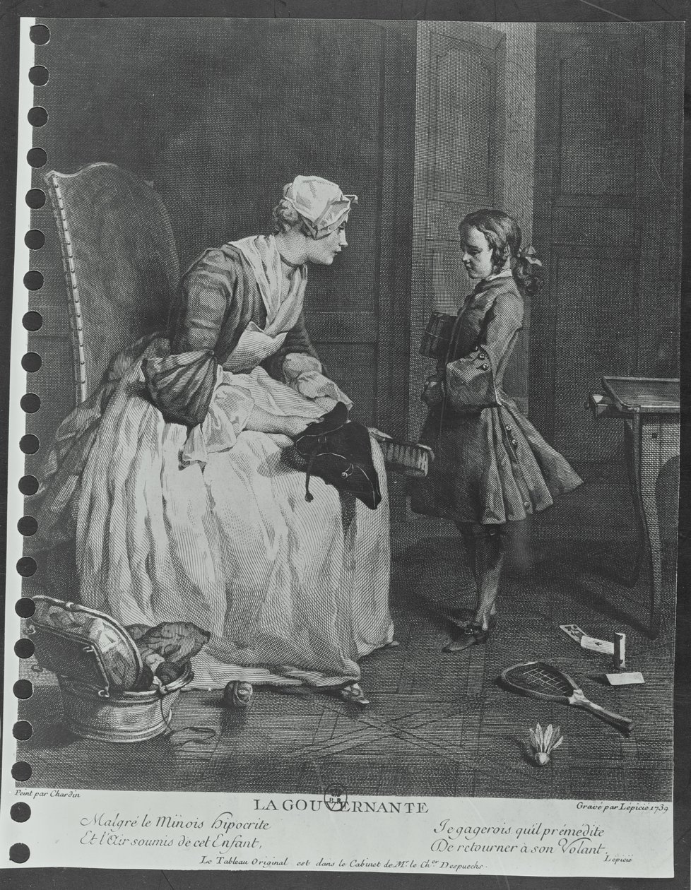 The Governess，1739 作者 让·巴蒂斯特·西蒙·查尔丁