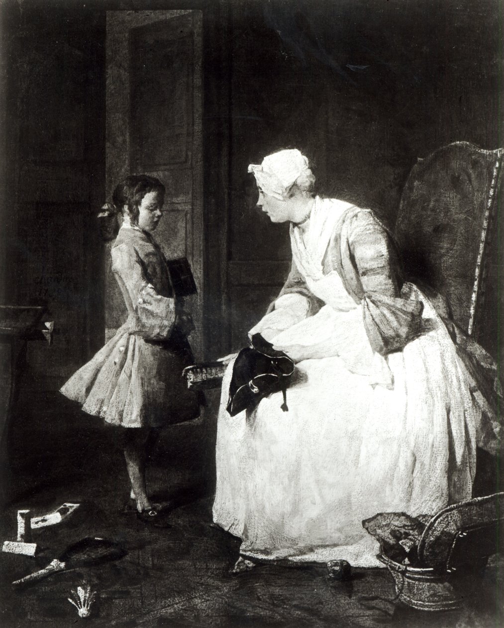 The Governess，1739 作者 让·巴蒂斯特·西蒙·查尔丁