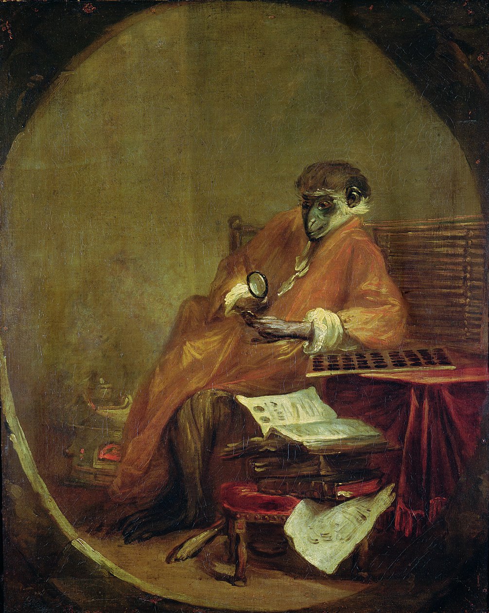 猴子文物，1740年 作者 让·巴蒂斯特·西蒙·查尔丁