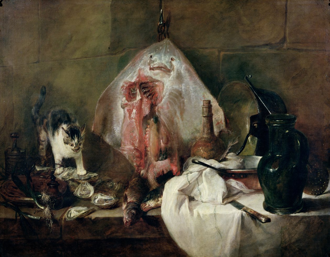 Ray或，The Kitchen Interior，1728 作者 让·巴蒂斯特·西蒙·查尔丁