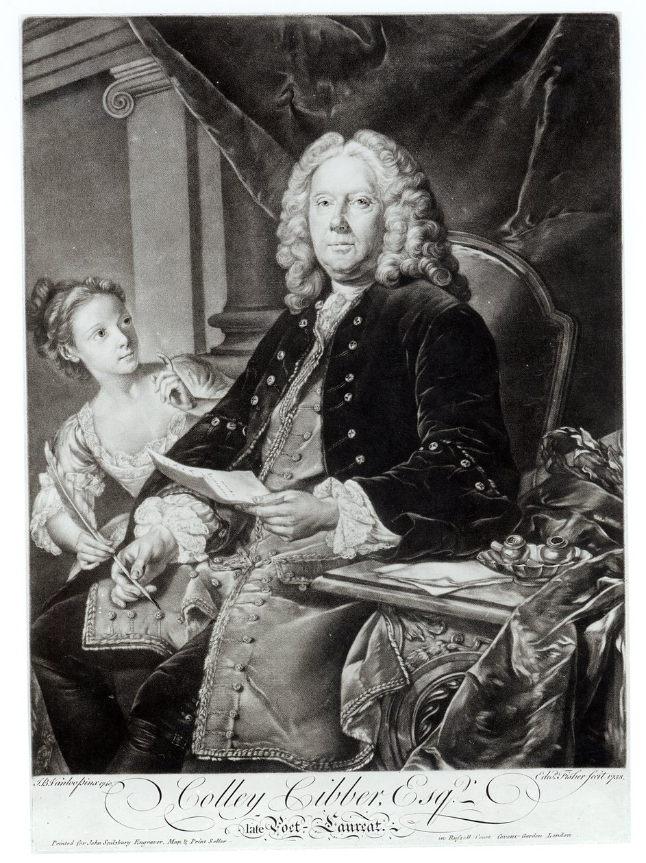Colley Cibber（1671-1757）1758，由Edward Fisher（1722-85）雕刻 作者 让·巴蒂斯特·凡鲁