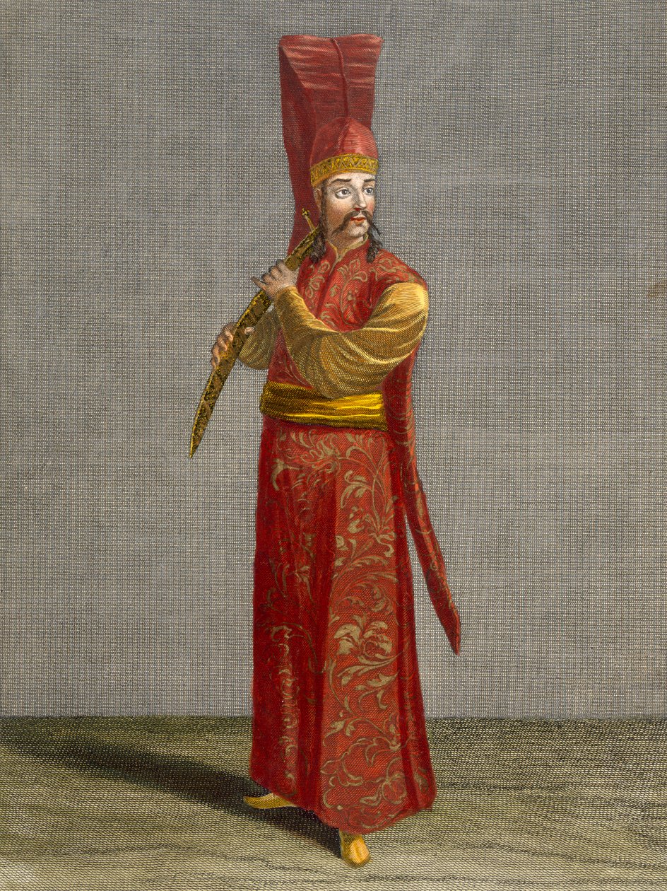 Selektir Agassi，来自Charles de Ferriol的“代表不同国家的一百张照片集”的第7页，由Gerard Scotin（1671-1716）雕刻，1707-08（彩色en 作者 让·巴蒂斯特·范穆尔