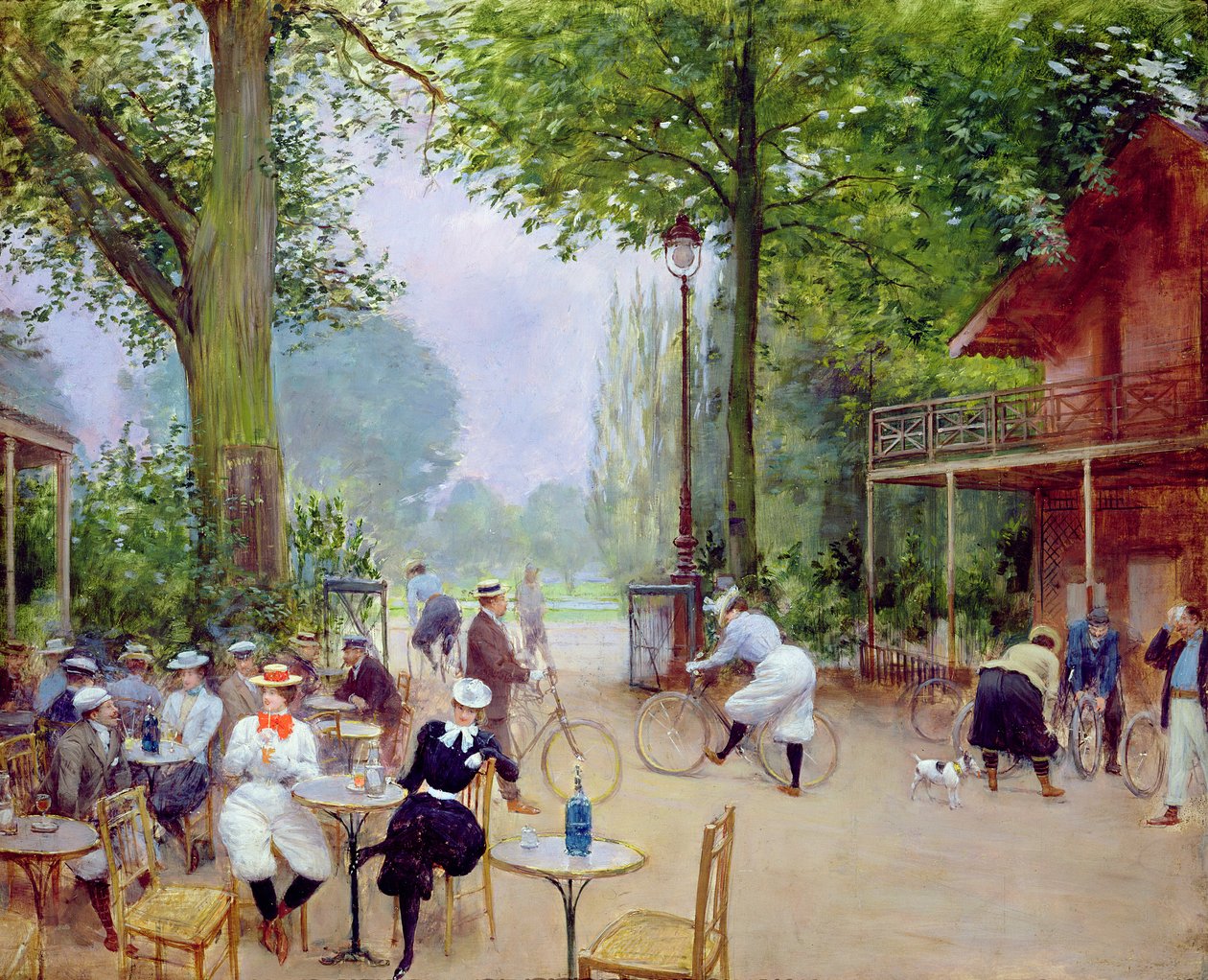 Bois de Boulogne的自行车小屋，c.1900 作者 让·贝罗