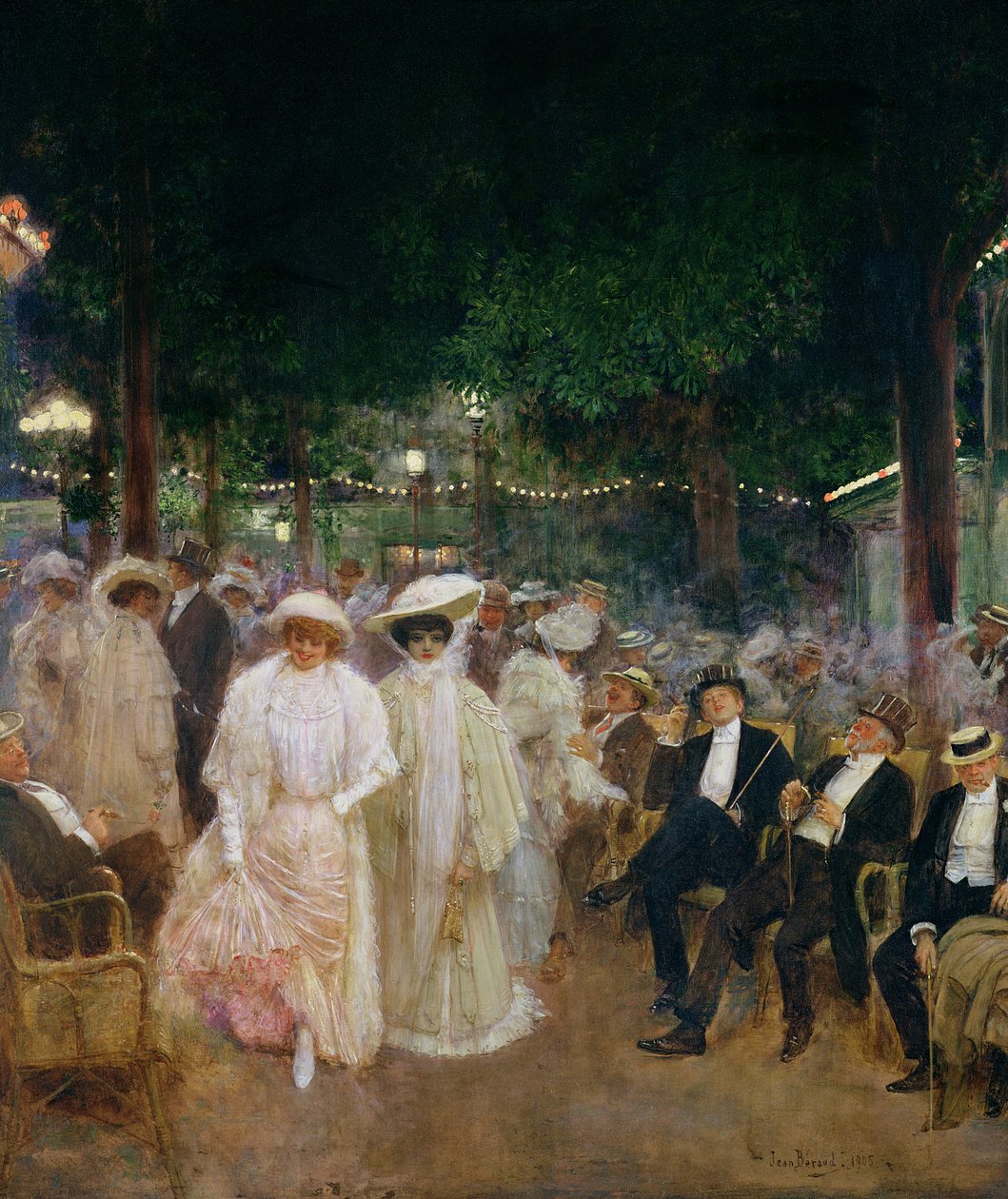 1905年巴黎花园，或夜晚的美景 作者 让·贝罗