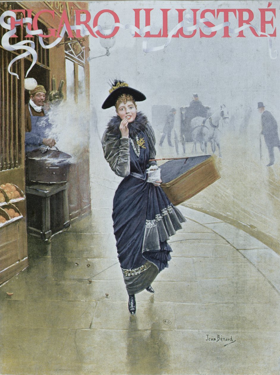 年轻的巴黎帽匠，&39;Figaro Illustre&39;的封面插图，1892年2月 作者 让·贝罗