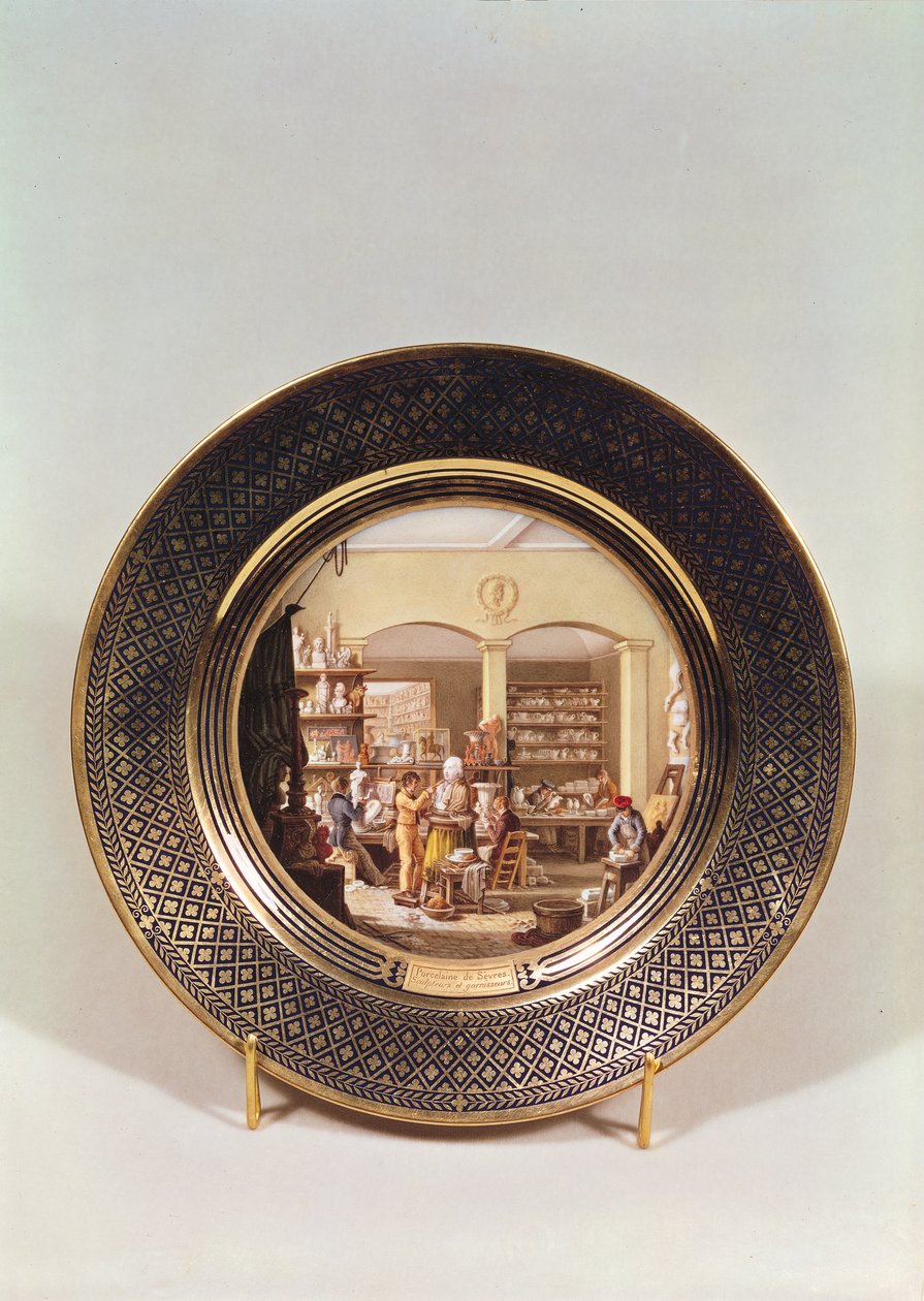 在Alexandre Brogniart（1770-1847）（瓷器）担任董事期间描绘Sevres工作坊的板块 作者 让·查尔斯·德维尔（Jean Charles Develly）