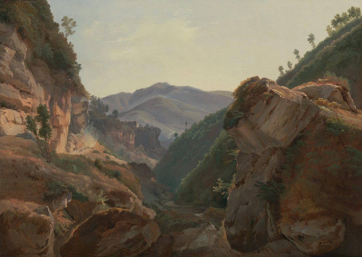与那不勒斯的道路的山风景 作者 让·查尔斯·约瑟夫·雷蒙德