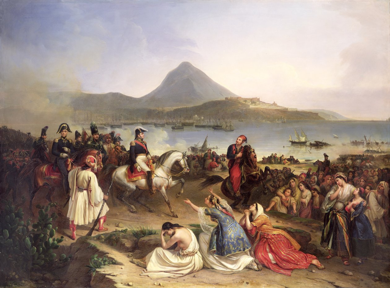 1838年9月1828年9月在纳瓦里诺举行的Nicolas Joseph Maison将军（1771-1840）和Ibrahim Pasha（1789-1848）会面 作者 让-查尔斯·朗格卢瓦