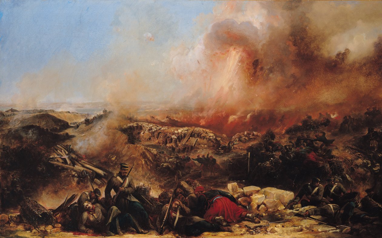 塞巴斯托波尔战役，1855年后左翼三联画（另见70336和70337） 作者 让-查尔斯·朗格卢瓦