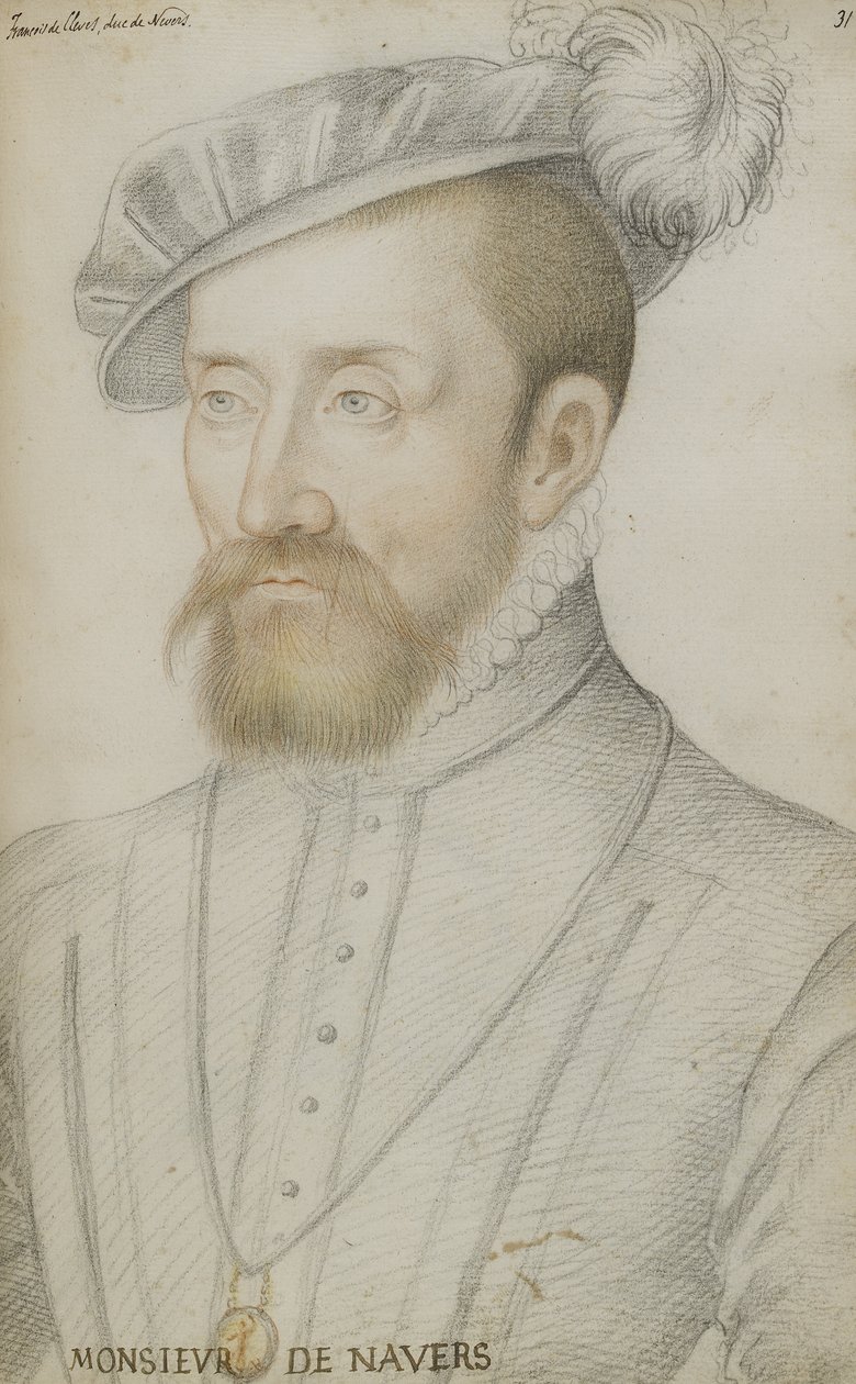 FrançoisdeCleves（纸上有黑色，红色和黄色粉笔） 作者 让·克鲁埃特
