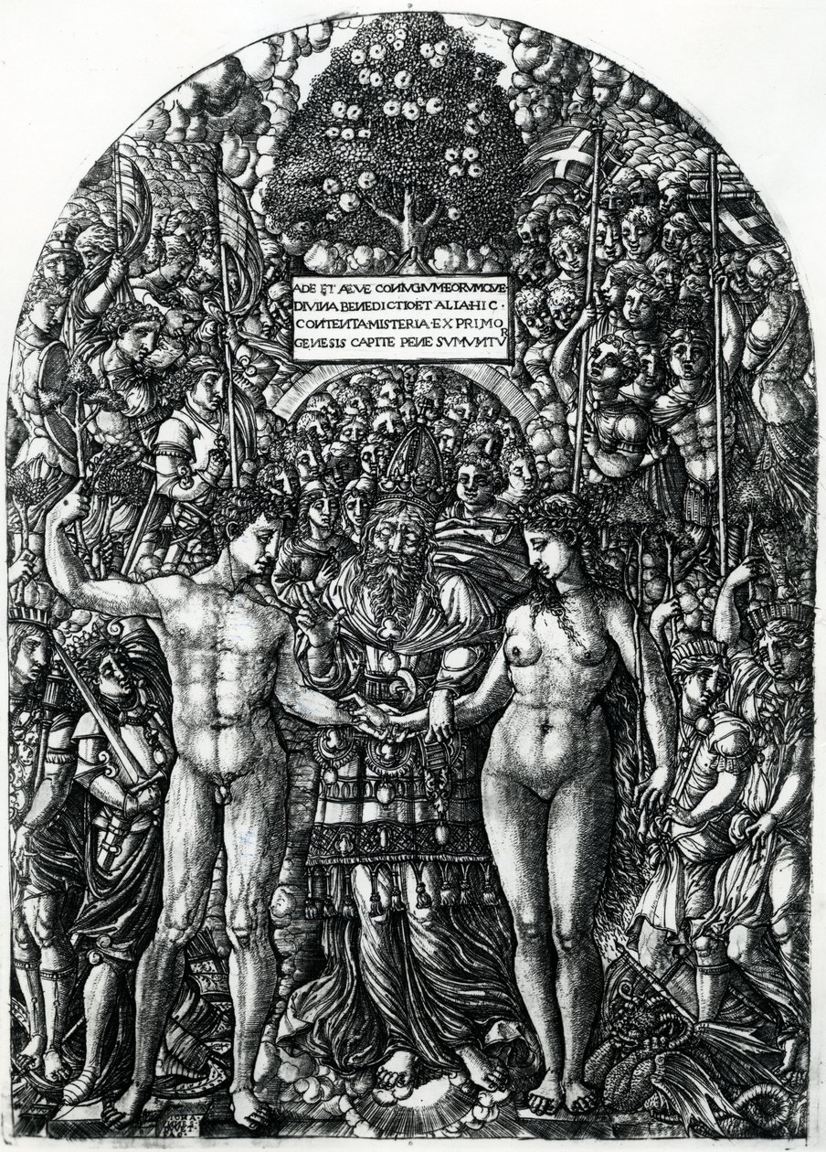 亚当和夏娃的婚姻，1540-55 作者 让·杜维