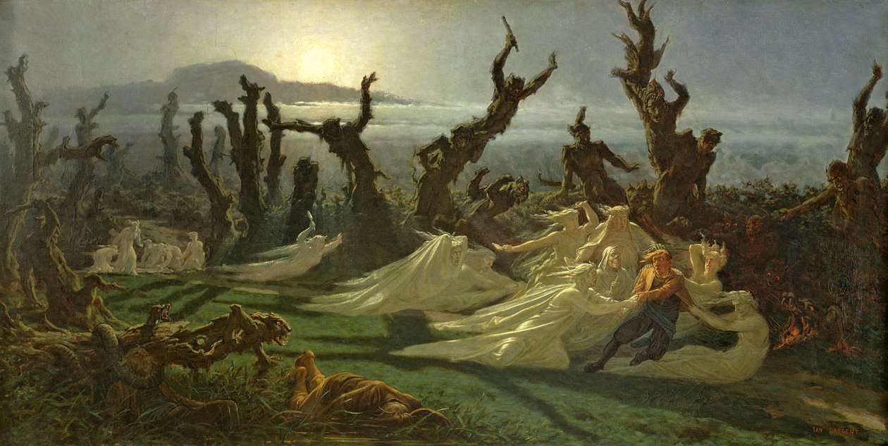 夜间的洗衣妇女c.1861 作者 让·爱德华·达金特