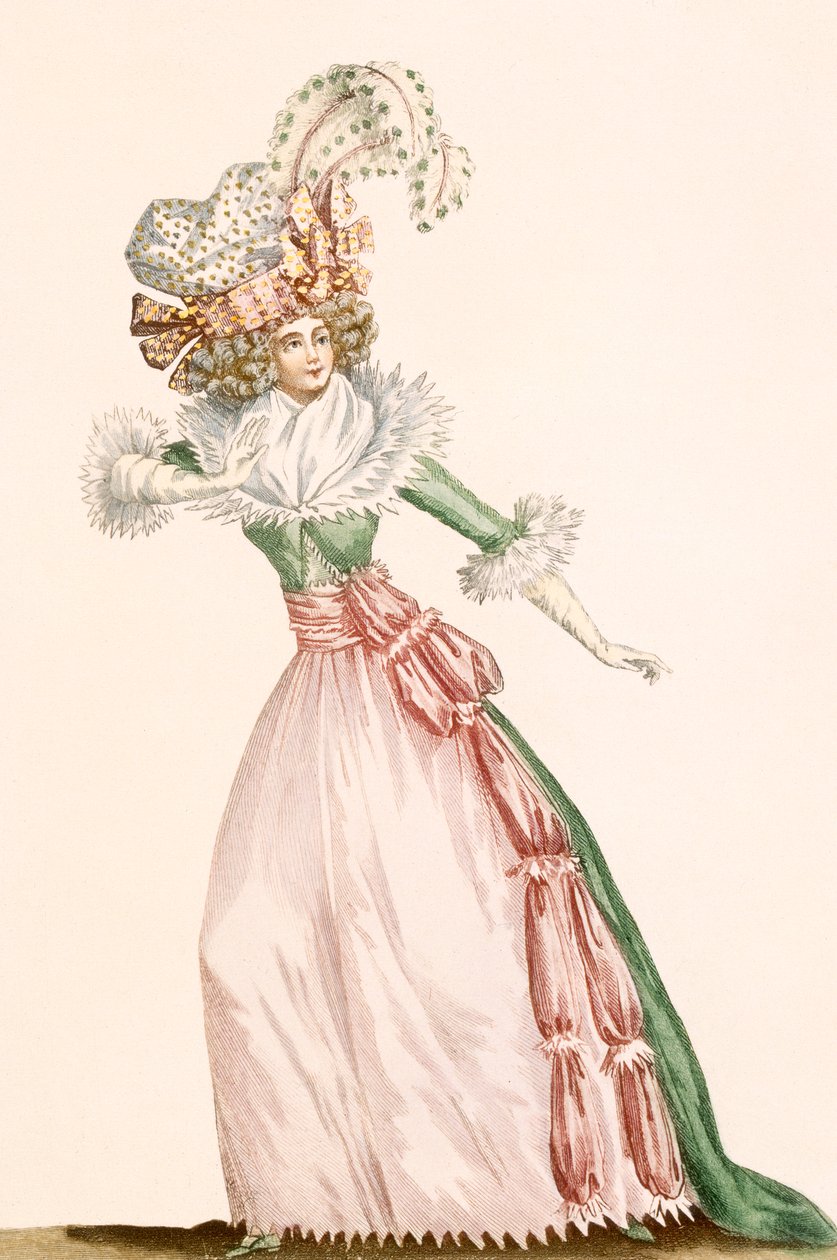Czarine的连衣裙，来自“法国时装和服饰画廊”，c.1778-87 作者 让·弗洛朗·德弗赖恩