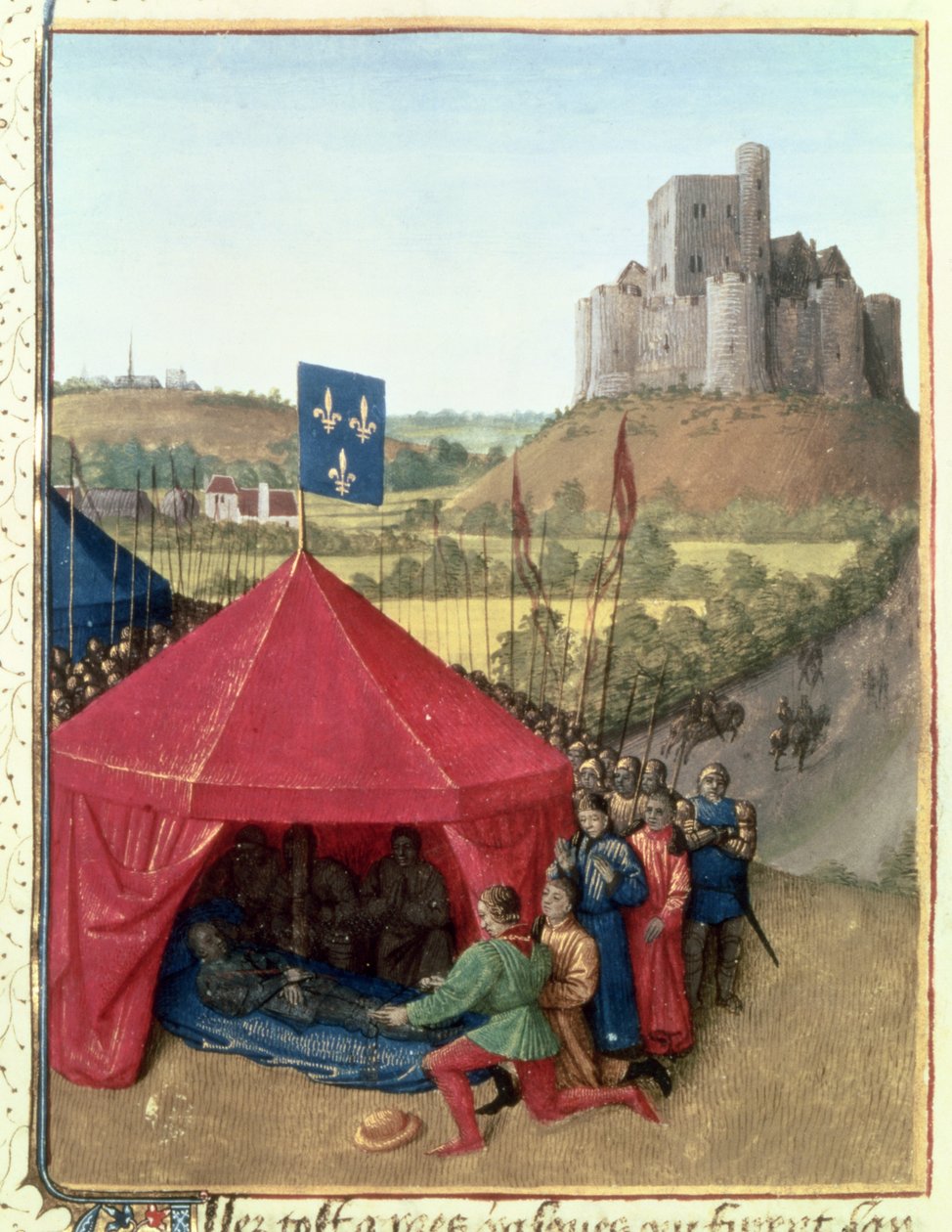在Chateauneuf-de-Randon的Bertrand du Geusclin之死（c.1320-80） 作者 让·富凯