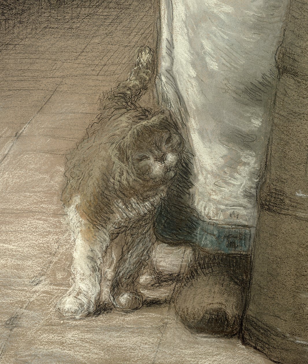 搅拌黄油，1866-68（铅笔和蜡笔在纸上）（细节155306） 作者 让·弗朗索瓦·米勒