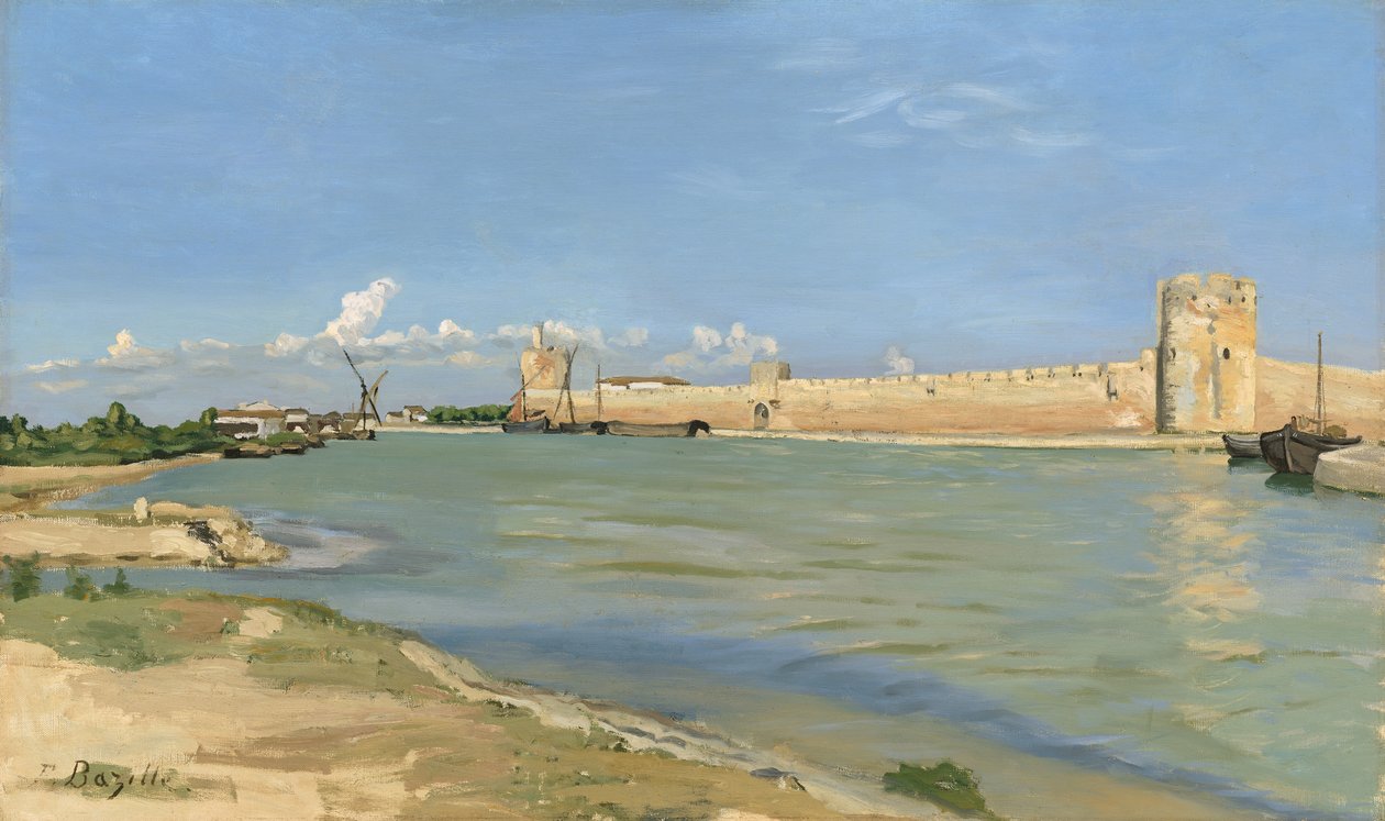 Aigues-Mortes的城墙，1867年 作者 让·弗雷德里克·巴齐尔