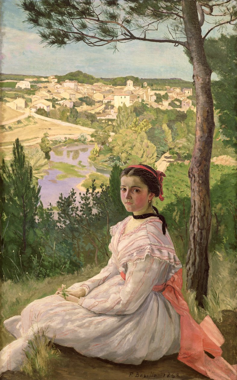 村庄的看法，Castelnau，1868年 作者 让·弗雷德里克·巴齐尔