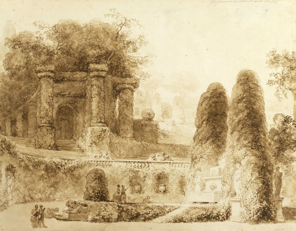 罗马公园与喷泉，1774年 作者 让·奥诺雷·弗拉戈纳尔