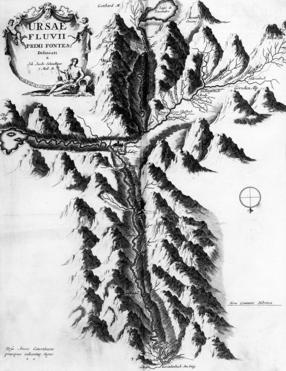承担第一来源delineati的河流，c.1721 作者 让·雅克·舍切泽（Jean Jacques Scheuchzer）