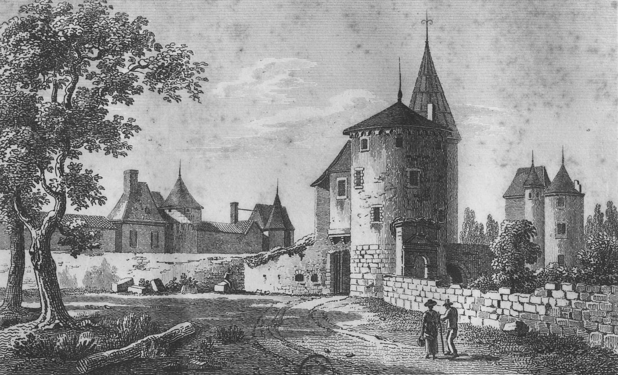 Chateau de Montaigne的视图 作者 让·杰罗姆·鲍根（Jean Jerome Baugean）