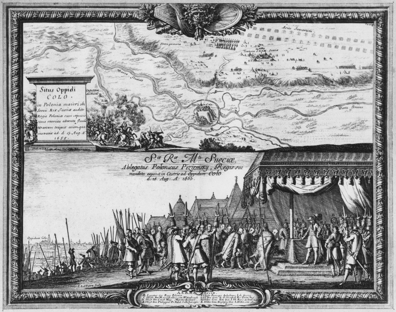 1655年8月，在罗拉击败波兰军队，瑞典国王接受了波兰大使的投降 作者 让·勒帕特雷