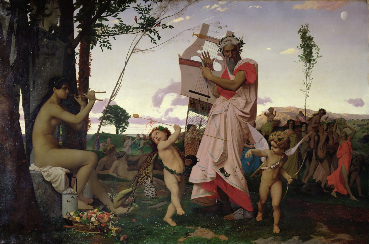 Anacreon，Bacchus和Aphrodite，1848 作者 让·莱昂·杰罗姆