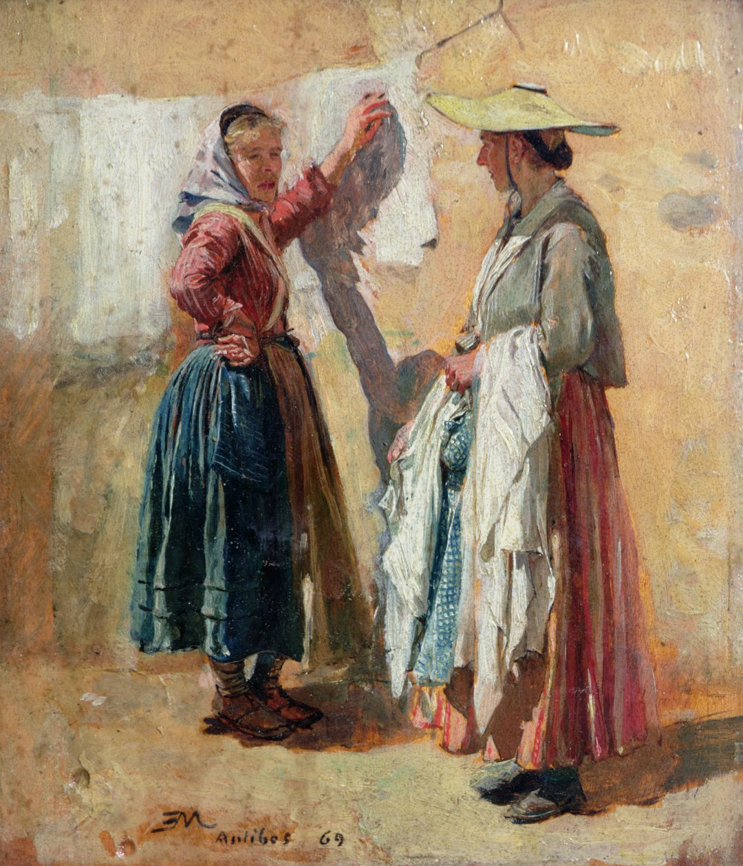 1869年昂蒂布的Washerwomen 作者 让·路易斯·欧内斯特·迈森尼尔