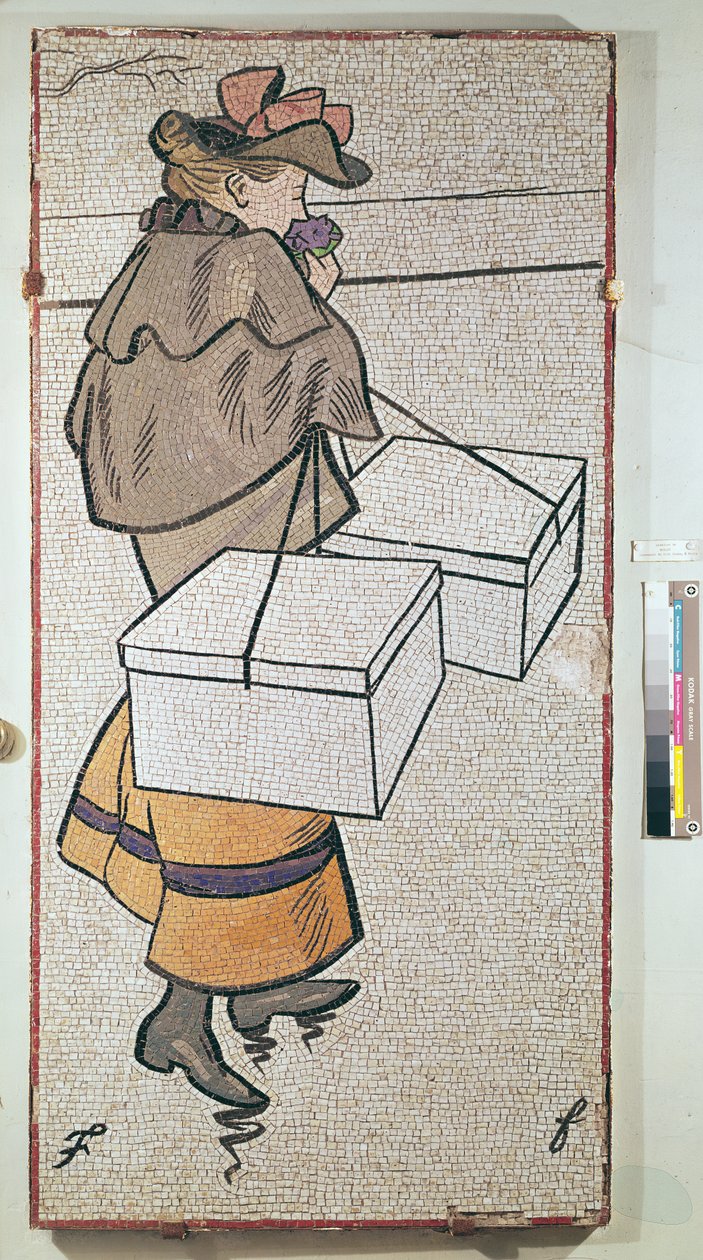 The Errand Girl，c.1900（马赛克） 作者 让·路易·佛兰