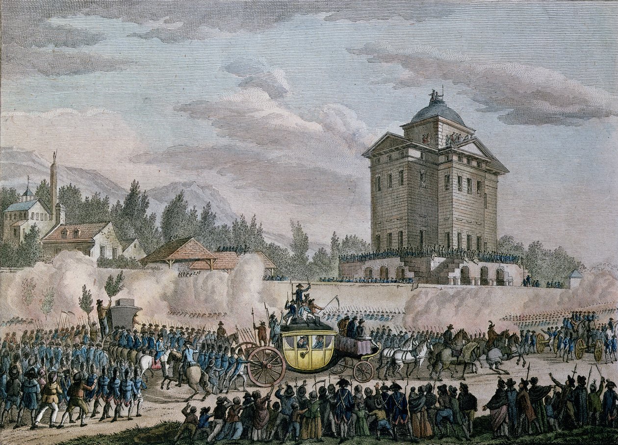 1791年6月26日从Varennes回归路易十六（1754-93），由Reinier Vinkeles（1741-1816）和Daniel Vrydag（1765-1822）刻。 作者 年轻人让·路易斯