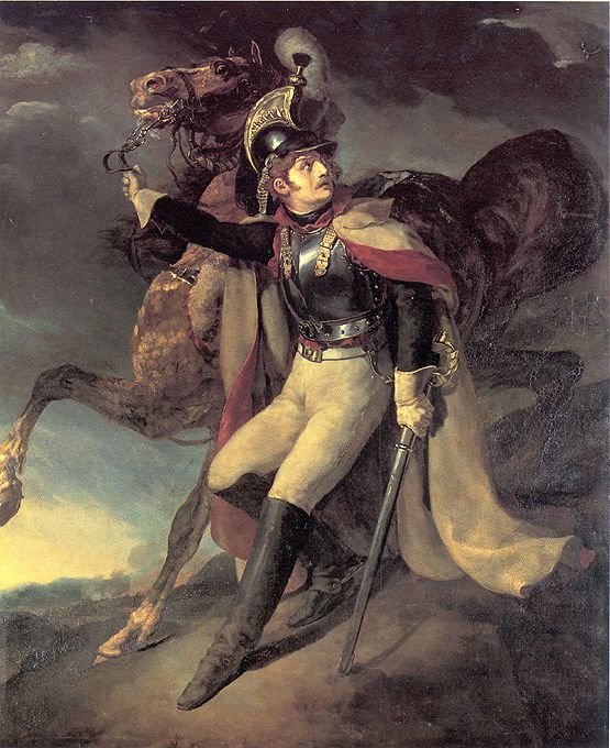 受伤的胸甲骑兵离开战场 作者 西奥多·杰里科（Theodore Gericault）