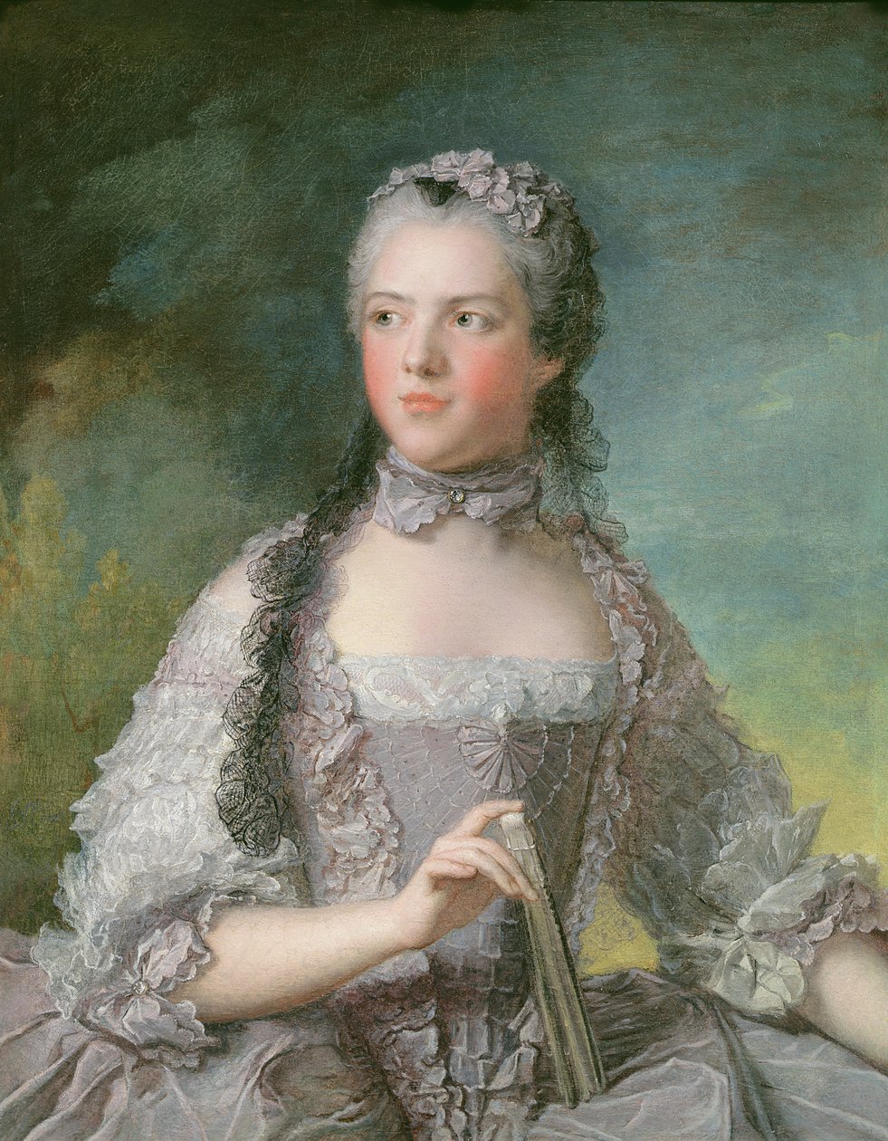 阿德莱德的法国画像（1732-1800），风扇，1749年 作者 让·马克·纳蒂尔