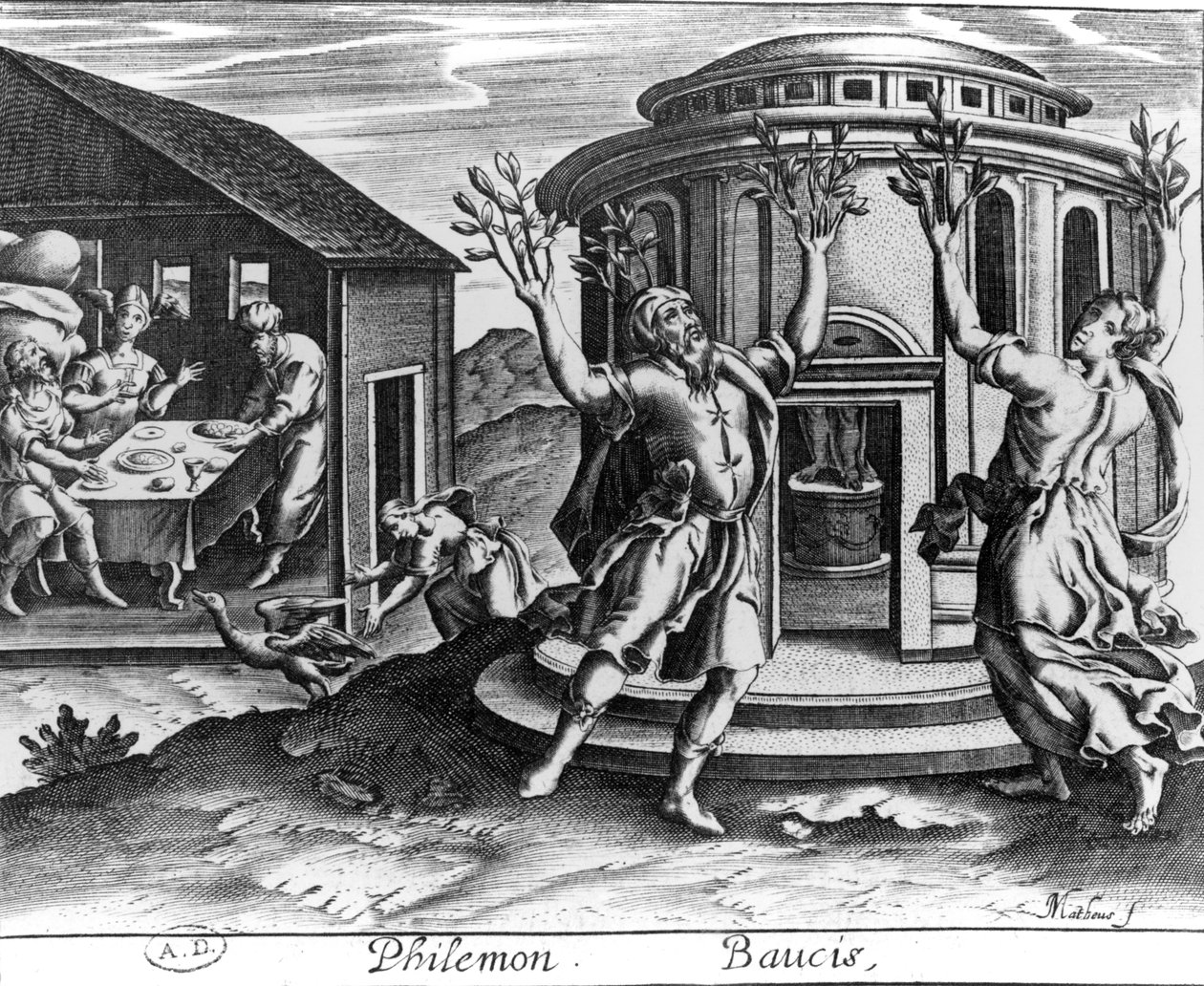 Philemon和Baucis，于1619年在巴黎出版的Ovid变形记版本， 作者 让·马修斯