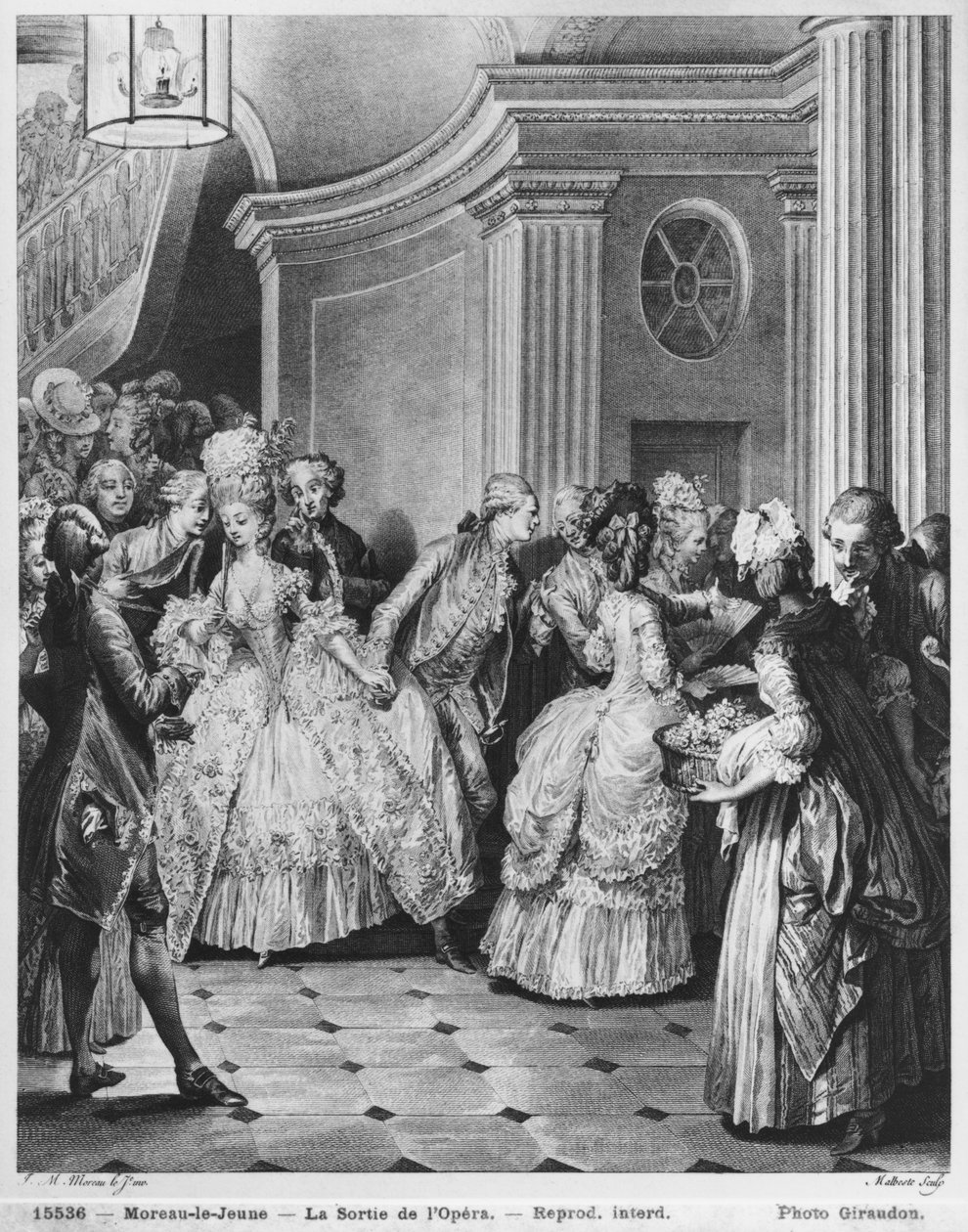 走出歌剧院，由Georges Malbeste或Malbete（1743-1809）镌刻 作者 让-米歇尔小莫罗