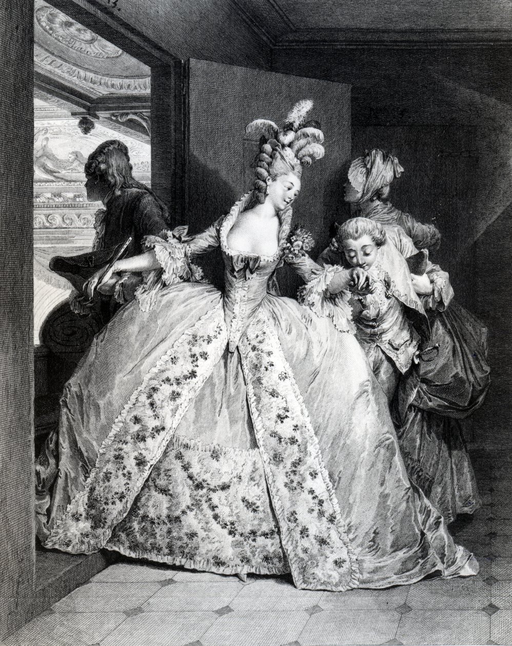 告别，由罗伯特德劳内雕刻，1777年 作者 让-米歇尔小莫罗