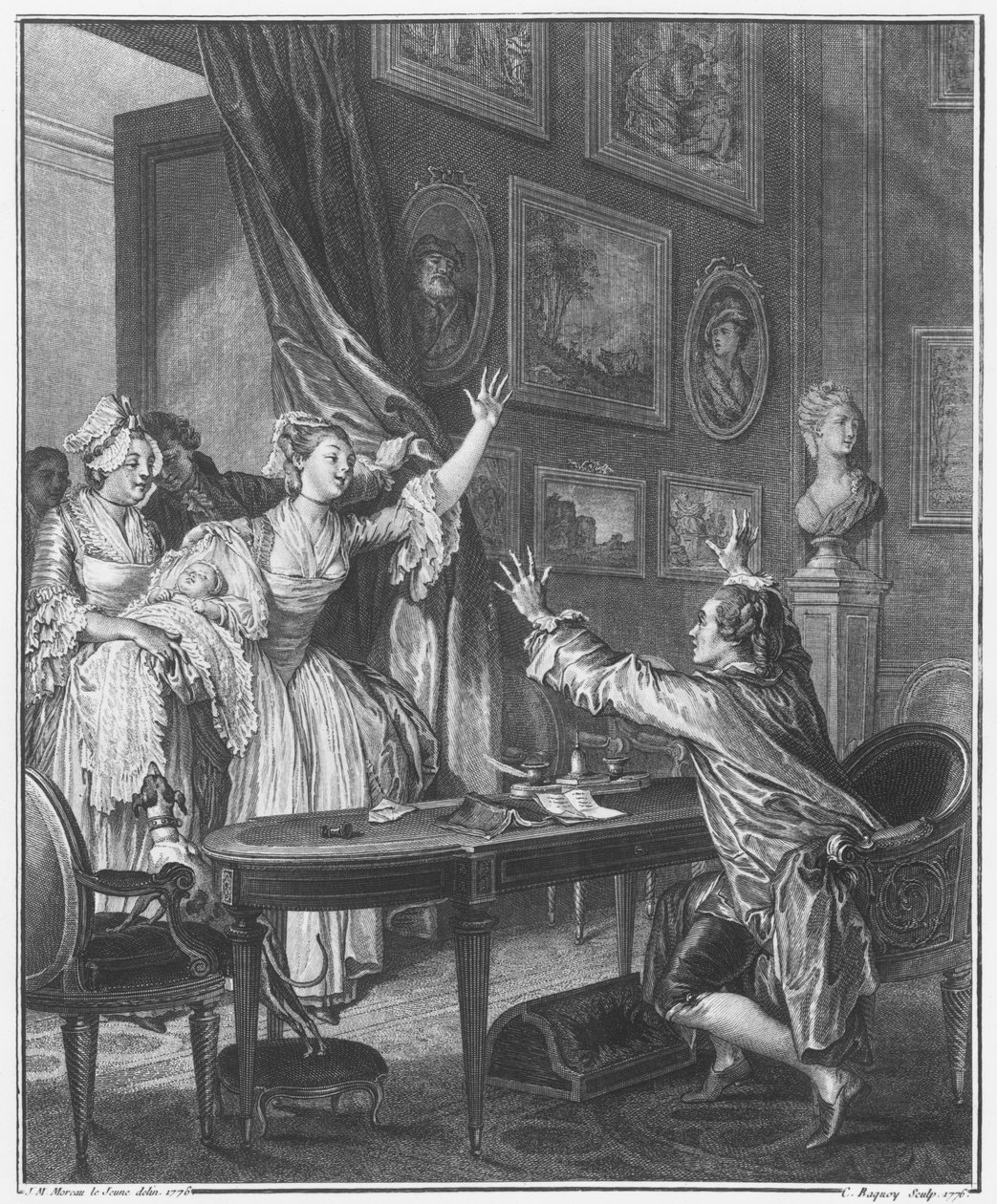 这是一个男孩，由Pierre Charles Baquoy（1759-1829）1776年雕刻 作者 让-米歇尔小莫罗