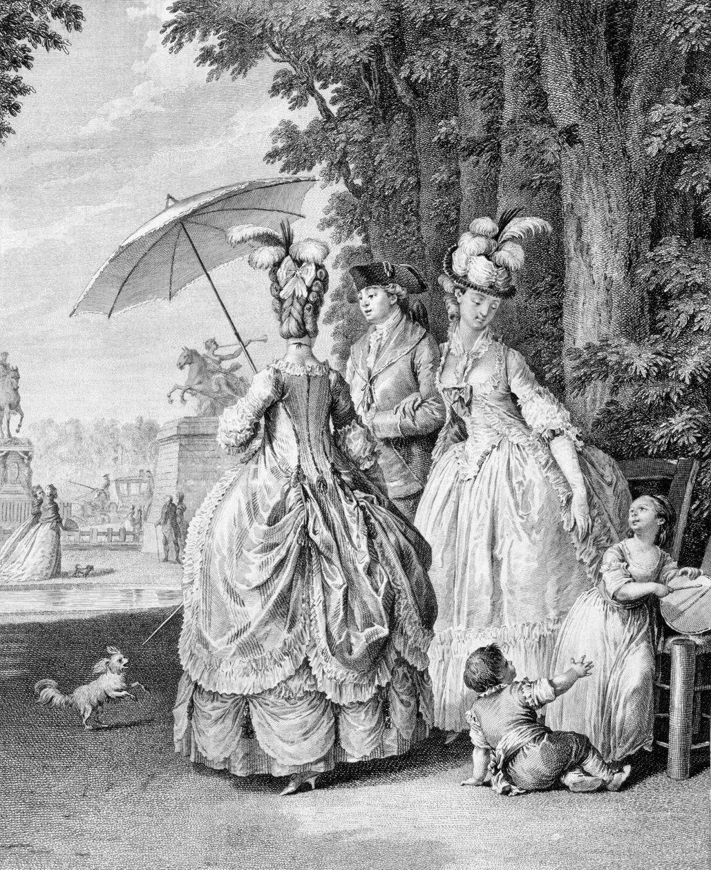 Marly的Rendezvous，由Carl Guttenberg雕刻（1743-1790） 作者 让-米歇尔小莫罗