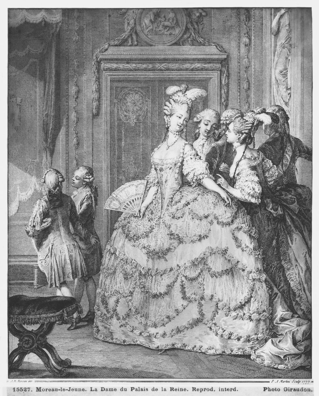 Palais de la Reine的女士，由Pietro Antonio Martini（1739-97）1777年刻 作者 让-米歇尔小莫罗