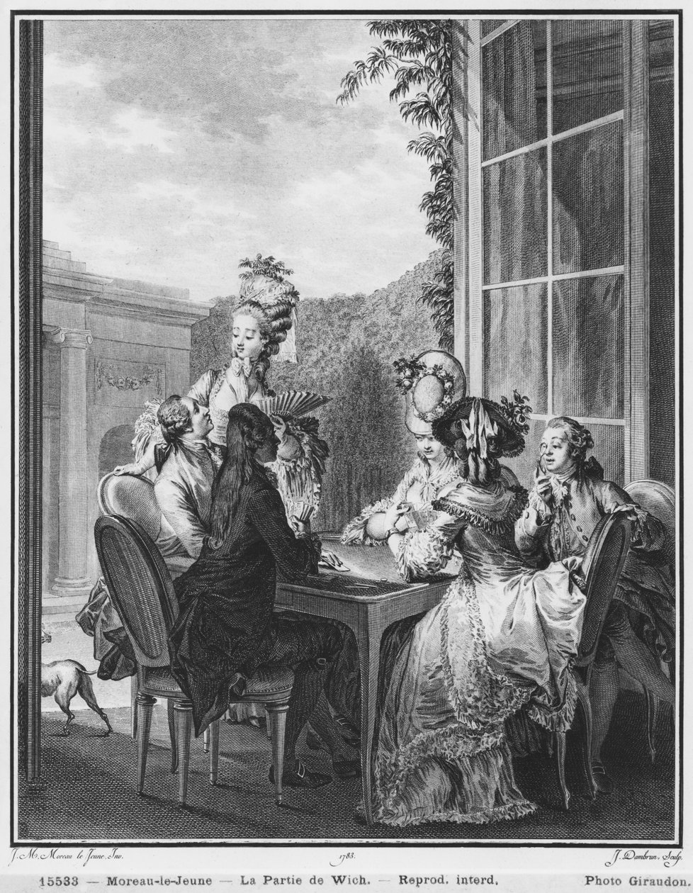 这个惠斯特派对由Jean Dambrun（1741年 -  1808年后）1783年刻 作者 让-米歇尔小莫罗