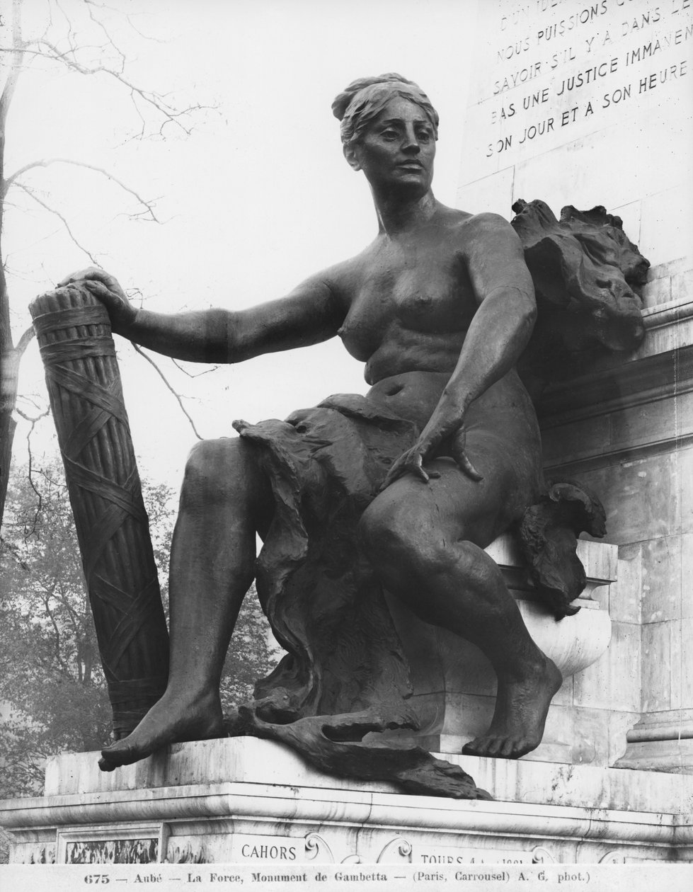 纪念碑Leon Gambetta，Force，cour Napoleon，Louvre，1888（详情）（另见346101至346103）（青铜和石头） 作者 让·保罗·奥伯