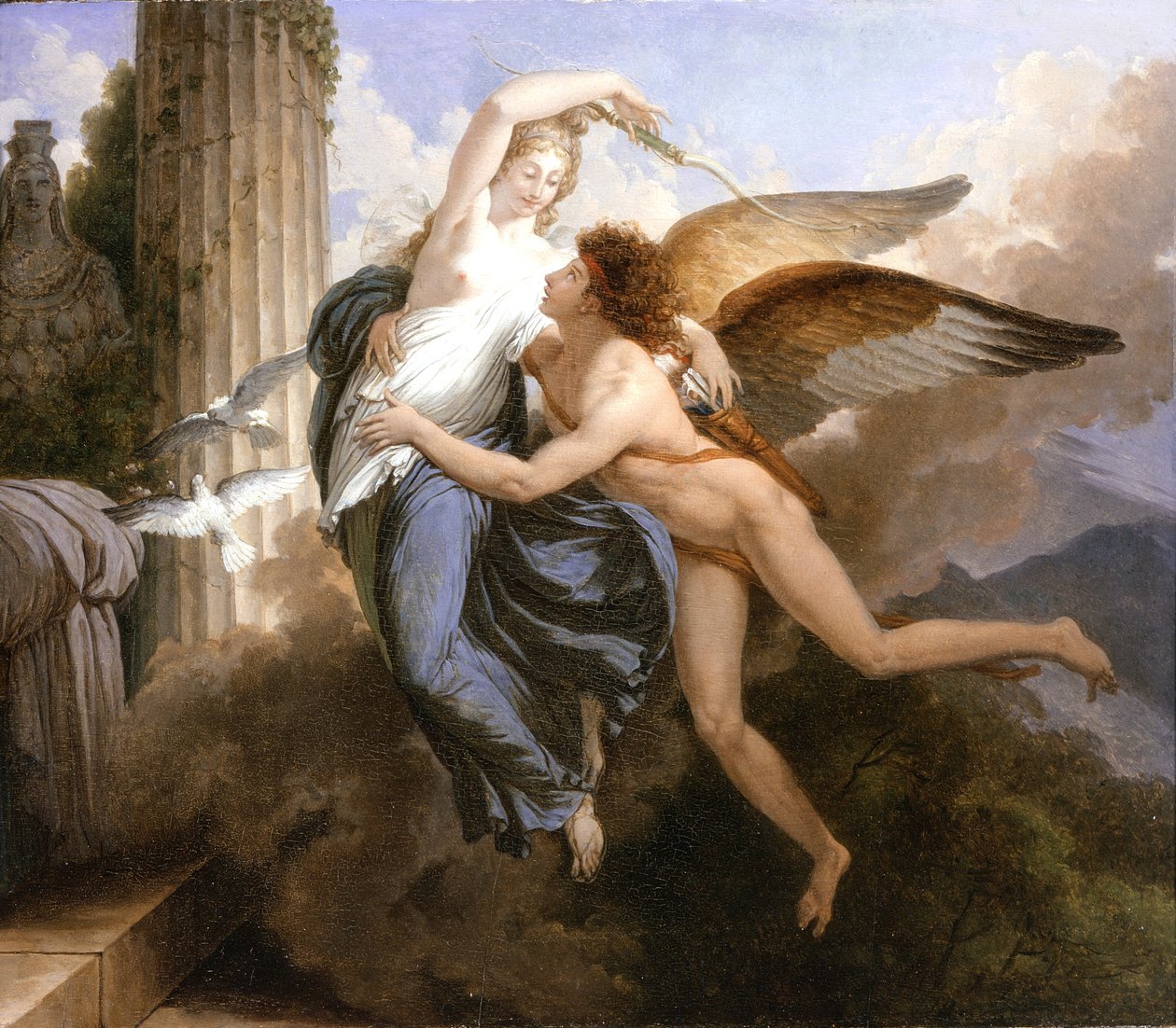 丘比特和灵魂的重聚，1789-1792 作者 Jean Pierre Saint Ours
